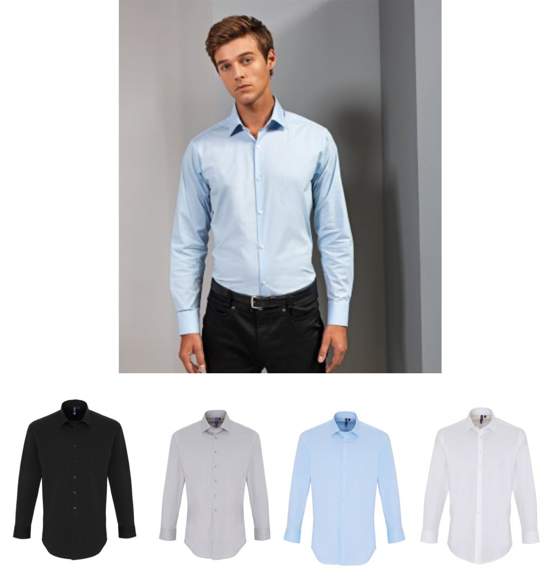Premier PR244 Long Sleeve Stretch Fit Poplin shirt  Premier PR244 Long Sleeve Stretch Fit Poplin shirt
